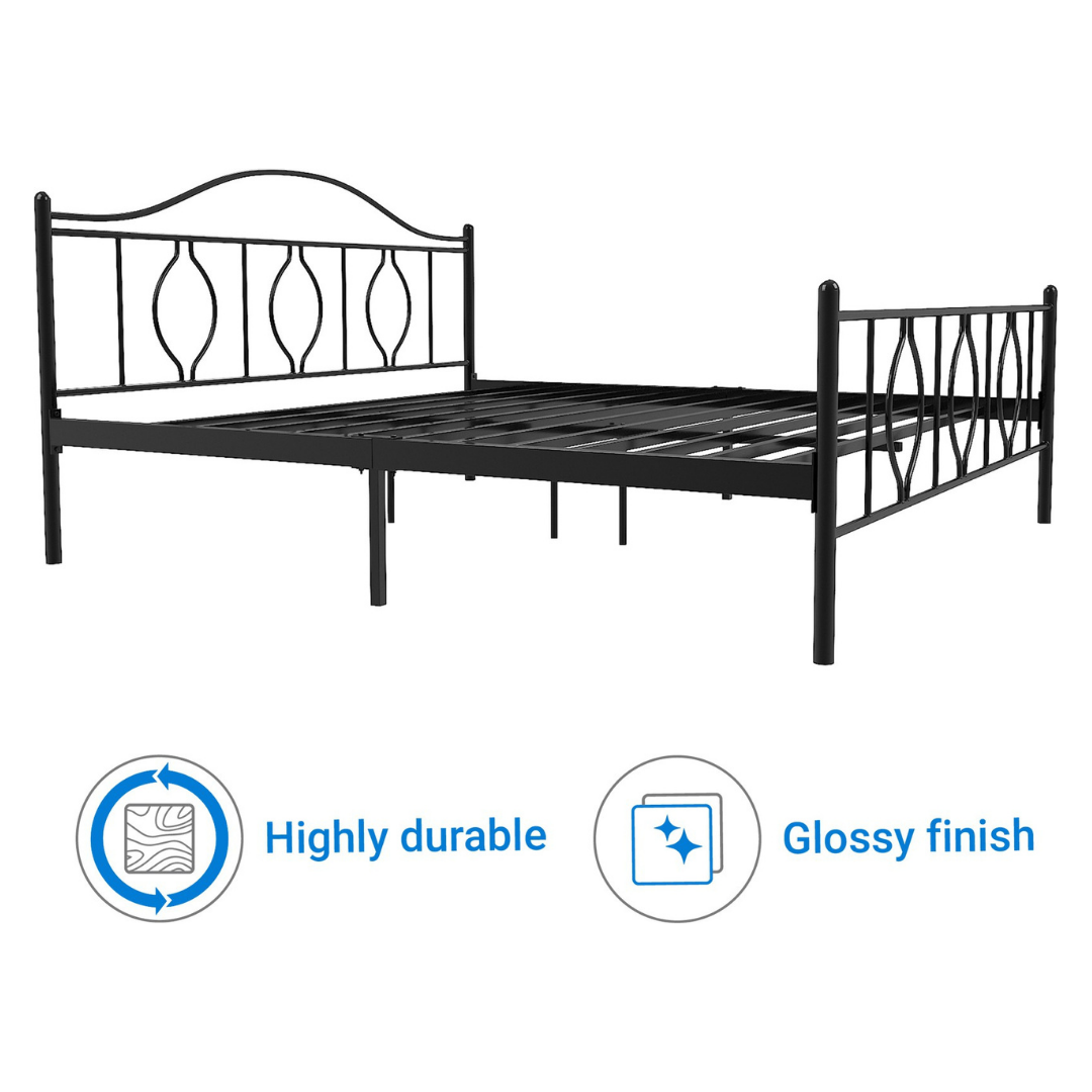 Baia Mare Metal King Bed - Black - metallikafurniture.com