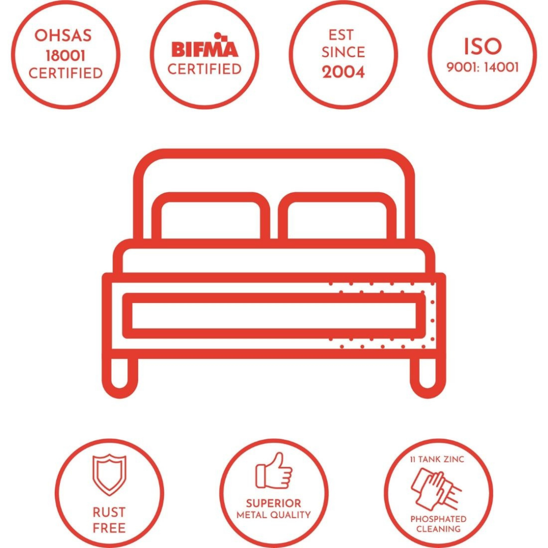 Perfect Homes Studio Synth Metal King Bed - metallikafurniture.com