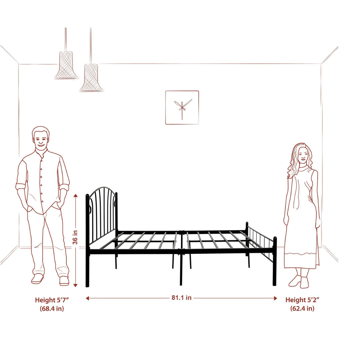 Perfect Homes Studio Jazz Metal King Bed - black - metallikafurniture.com