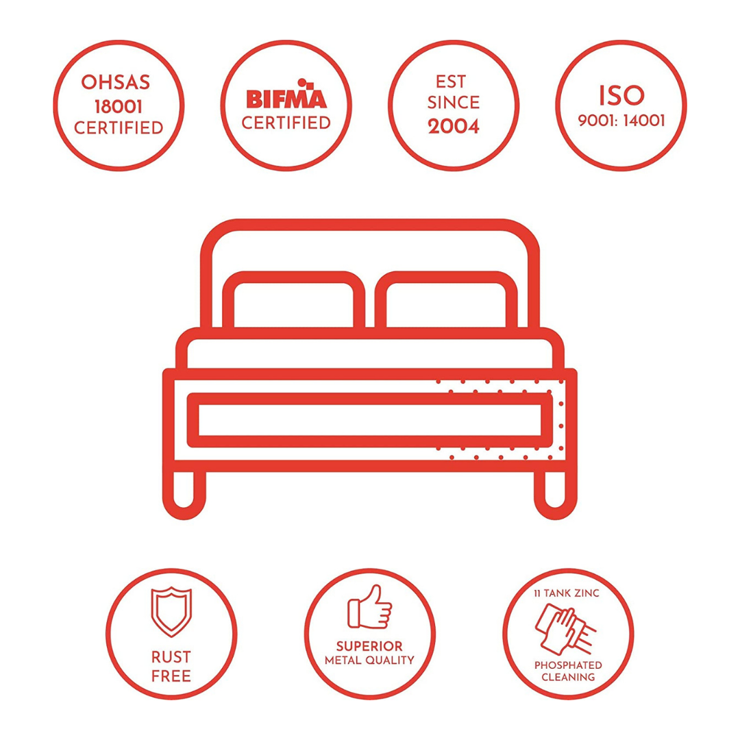 Manila Metal Queen Hydraulic Bed - Black - metallikafurniture.com