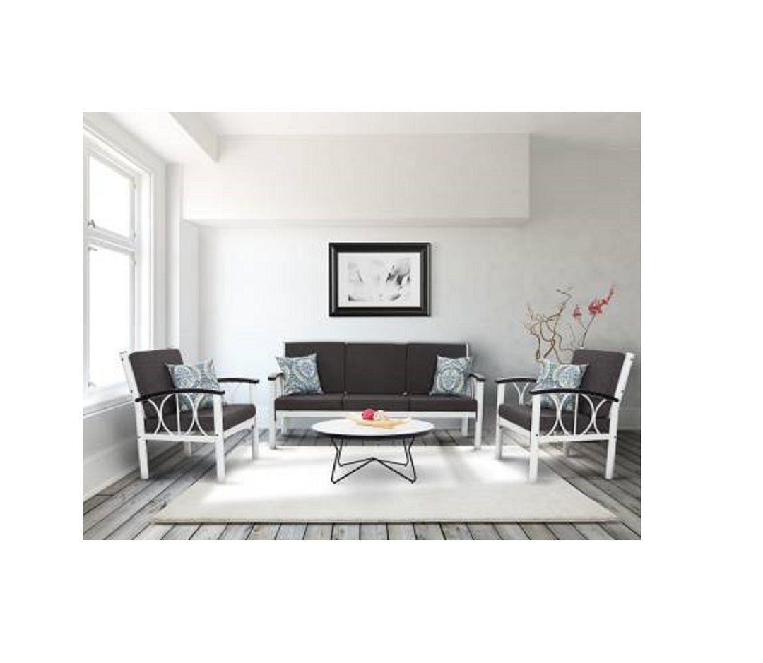 Mesa Fabric 3 + 1 + 1 Ivory Sofa Set - metallikafurniture.com