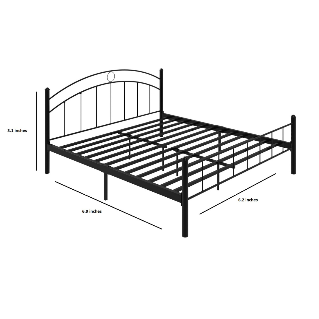 Nancy Metal King Bed - Black Color - metallikafurniture.com