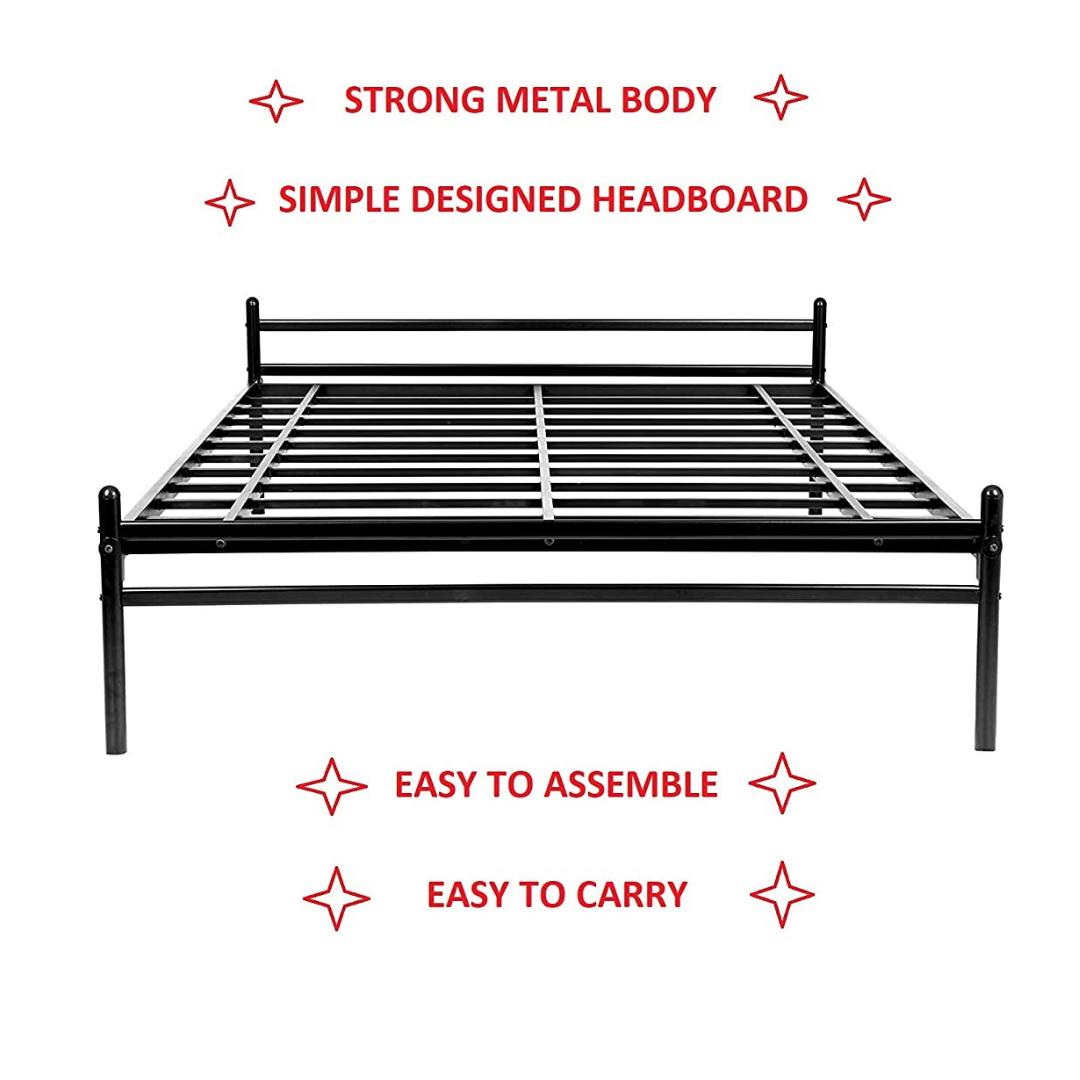 Zurich Metal Queen Size Bed - Black - metallikafurniture.com