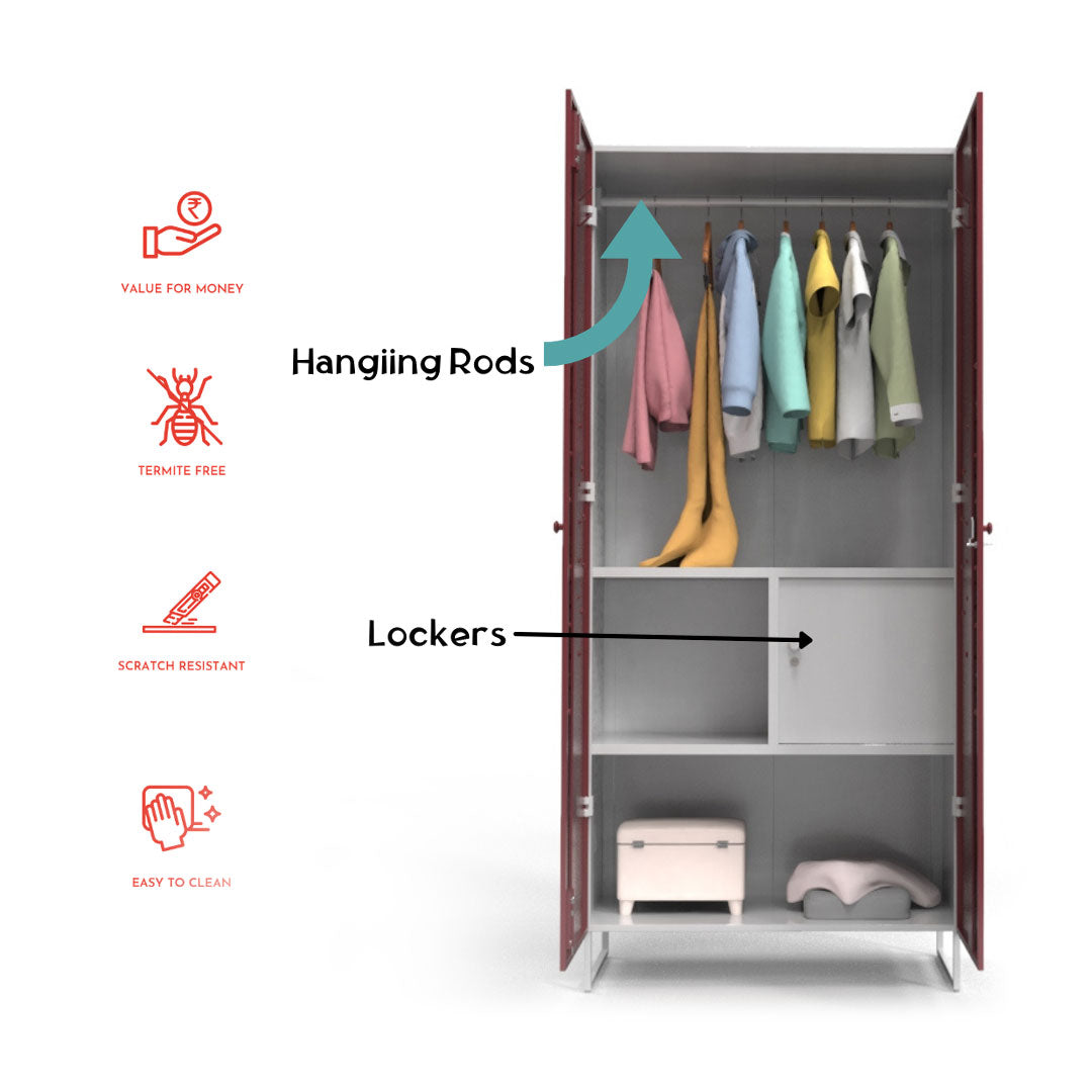 Rhine with Locker Wardrobe - metallikafurniture.com