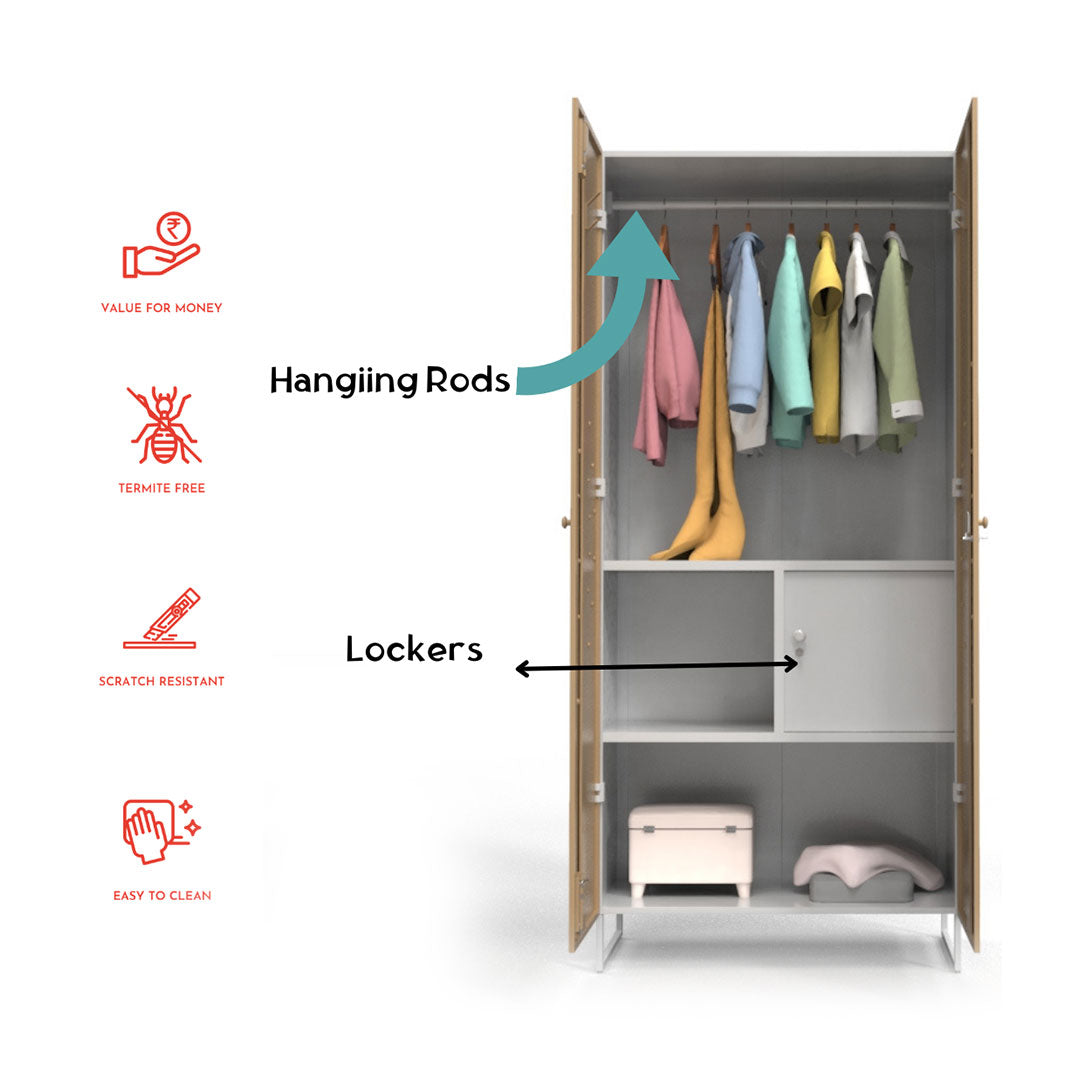 Zeya with Locker Wardrobe - metallikafurniture.com