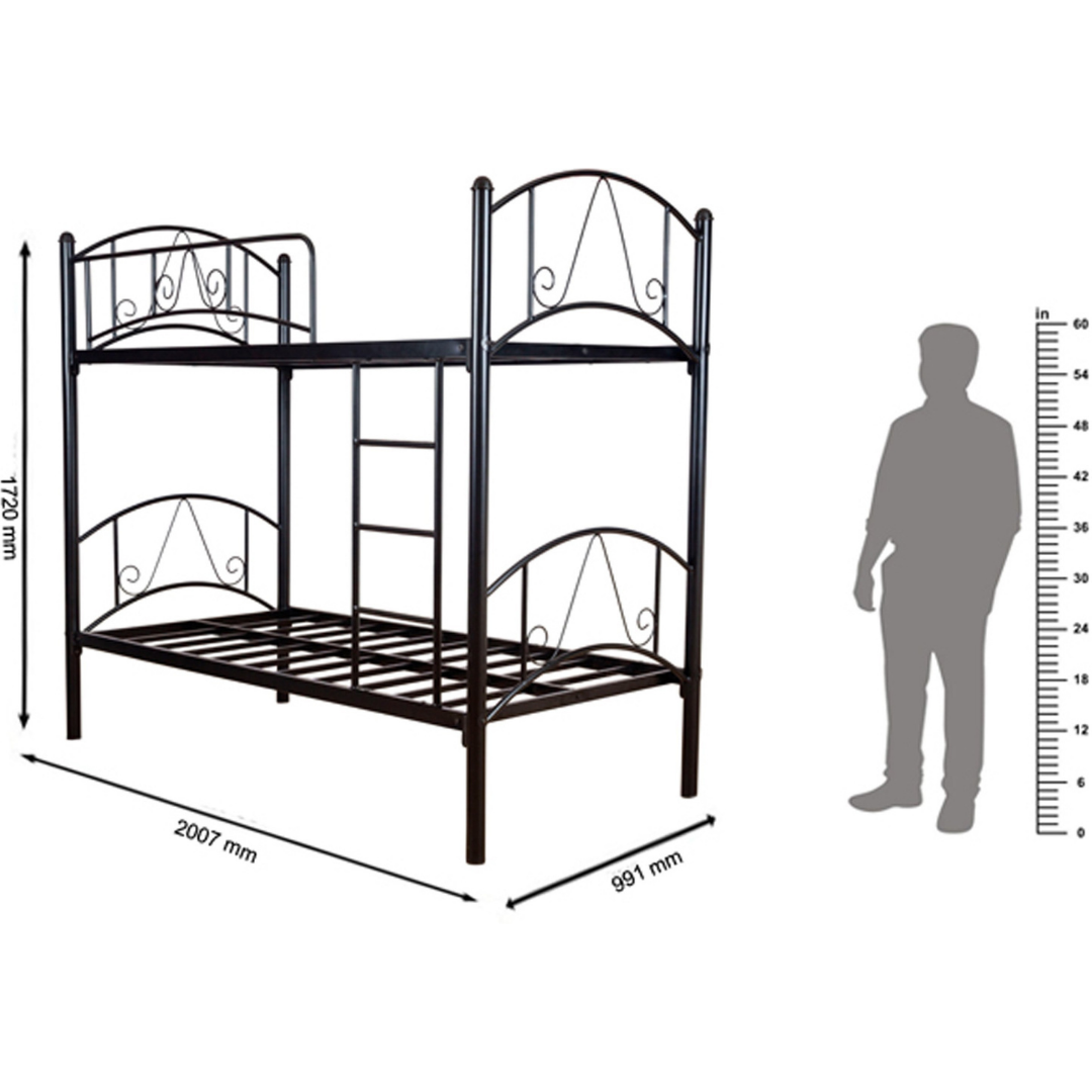 Prague Metal Bunk Bed - Black - metallikafurniture.com