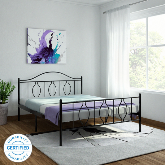Baia Mare Metal King Bed - Black - metallikafurniture.com