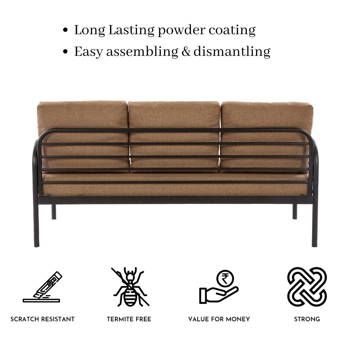 Felix Fabric 3 Seater Sofa - metallikafurniture.com