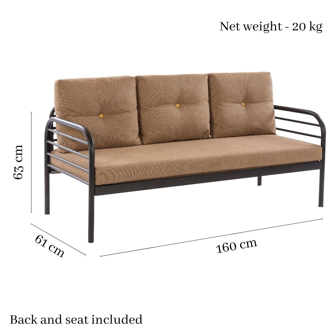 Felix Fabric 3 Seater Sofa - metallikafurniture.com