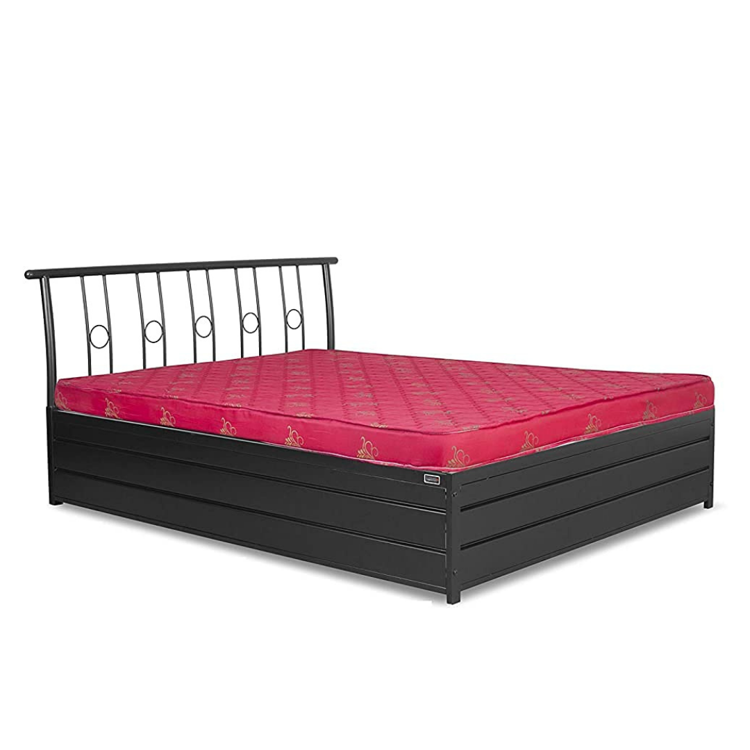 Manila Metal King Hydraulic Bed - Black - metallikafurniture.com