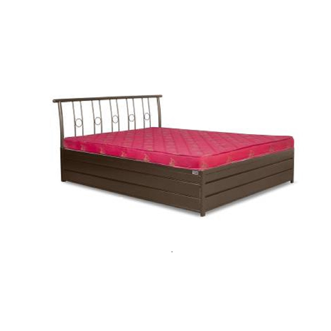 Manila Metal Queen Hydraulic Bed  (Finish Color - Brown) - metallikafurniture.com