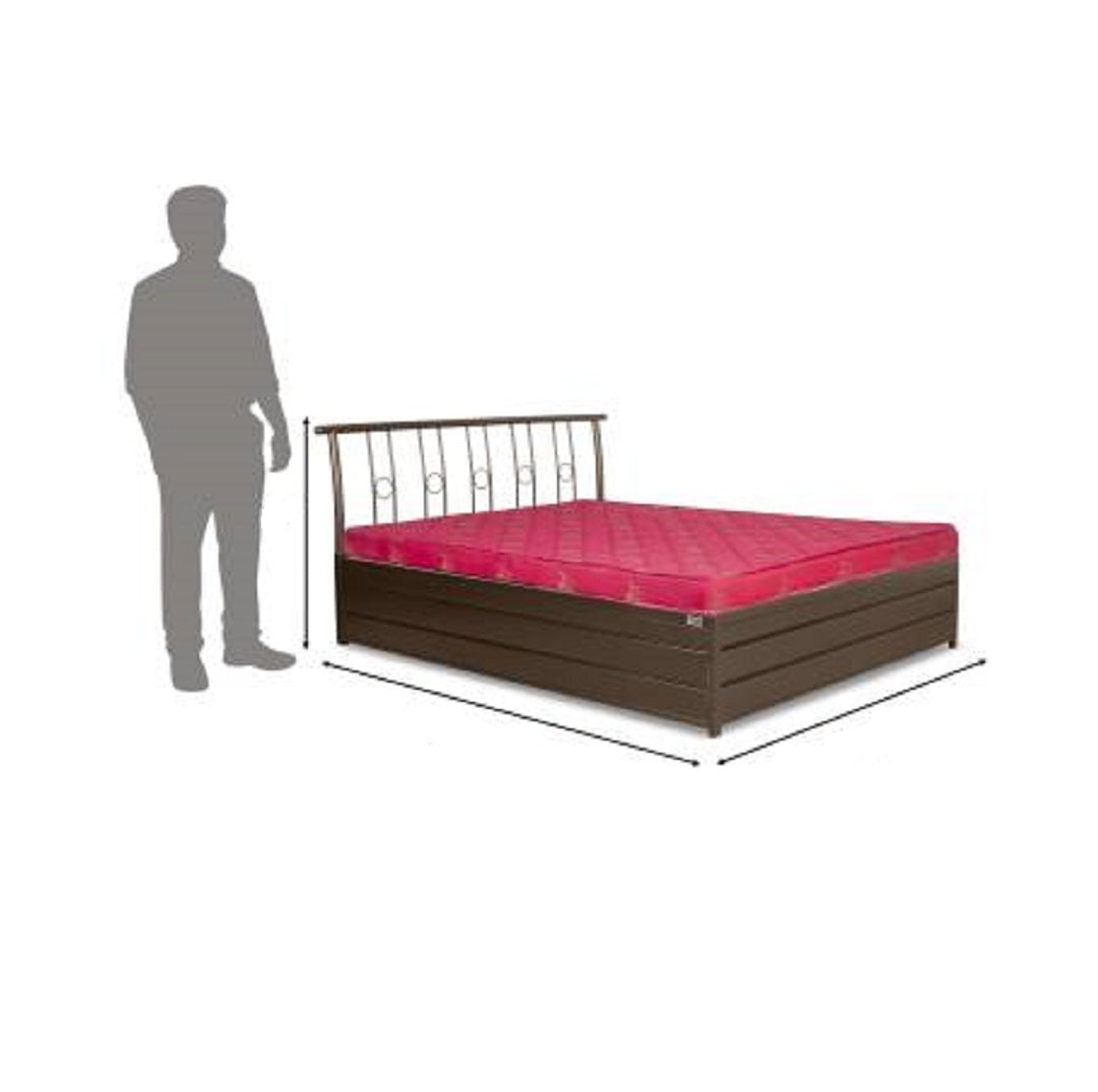 Manila Metal Queen Hydraulic Bed  (Finish Color - Brown) - metallikafurniture.com