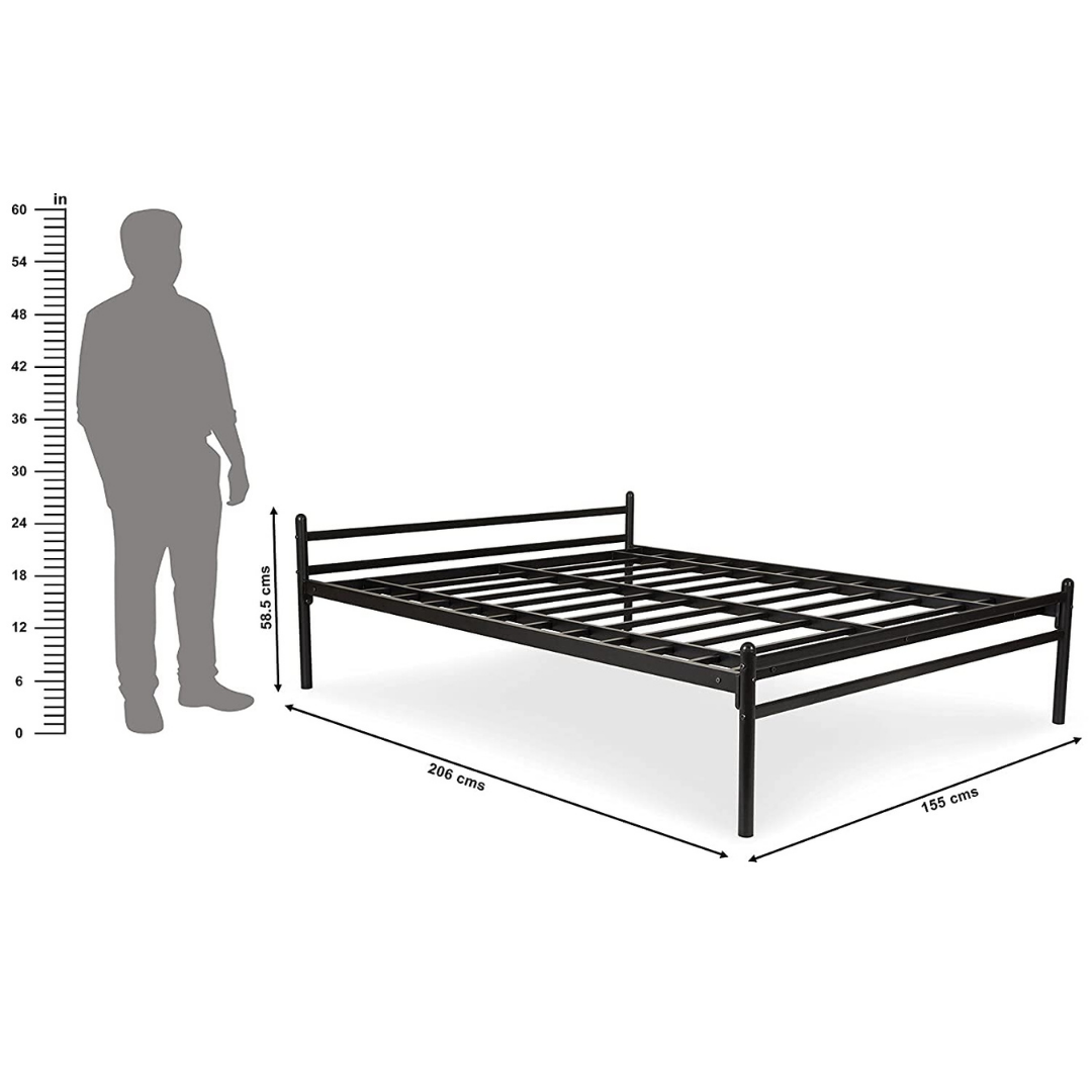 Zurich Metal Queen Size Bed - Black - metallikafurniture.com