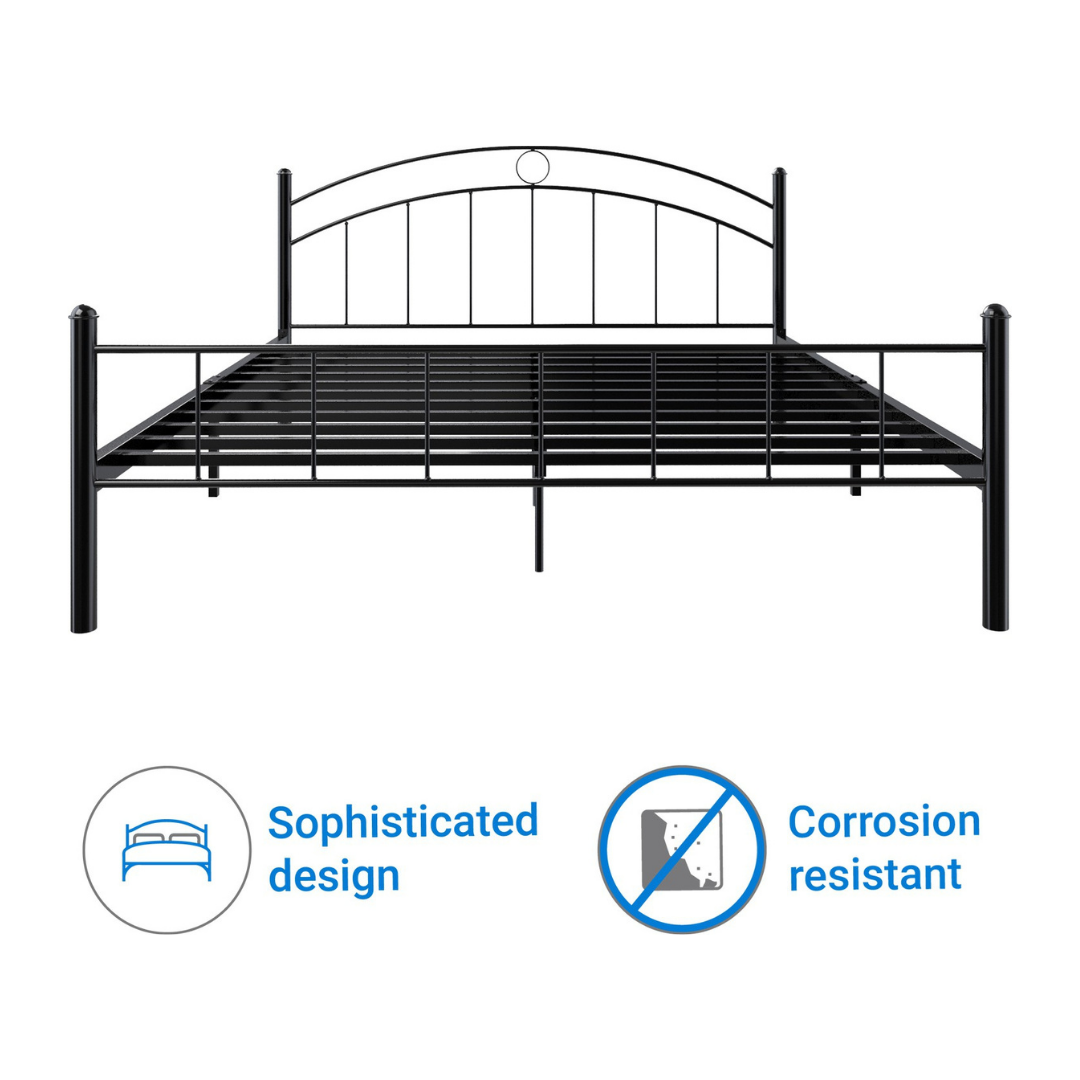 Nancy Metal King Bed - Black Color - metallikafurniture.com