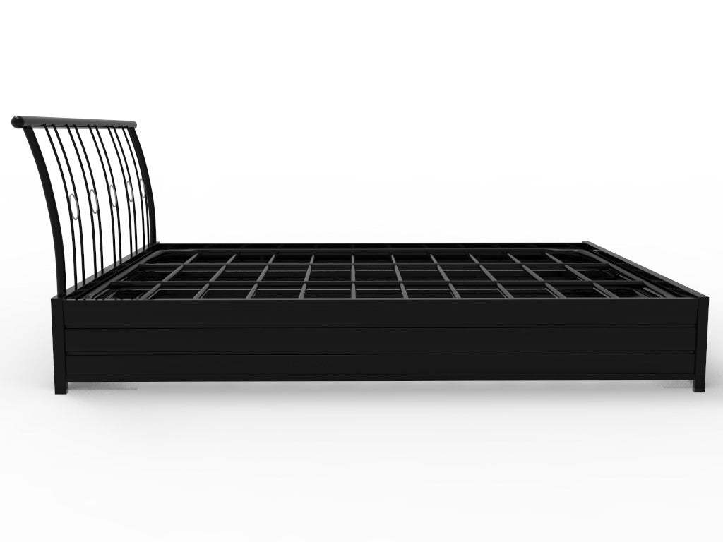 Manila Metal King Hydraulic Bed, Finish Color - Brown - metallikafurniture.com