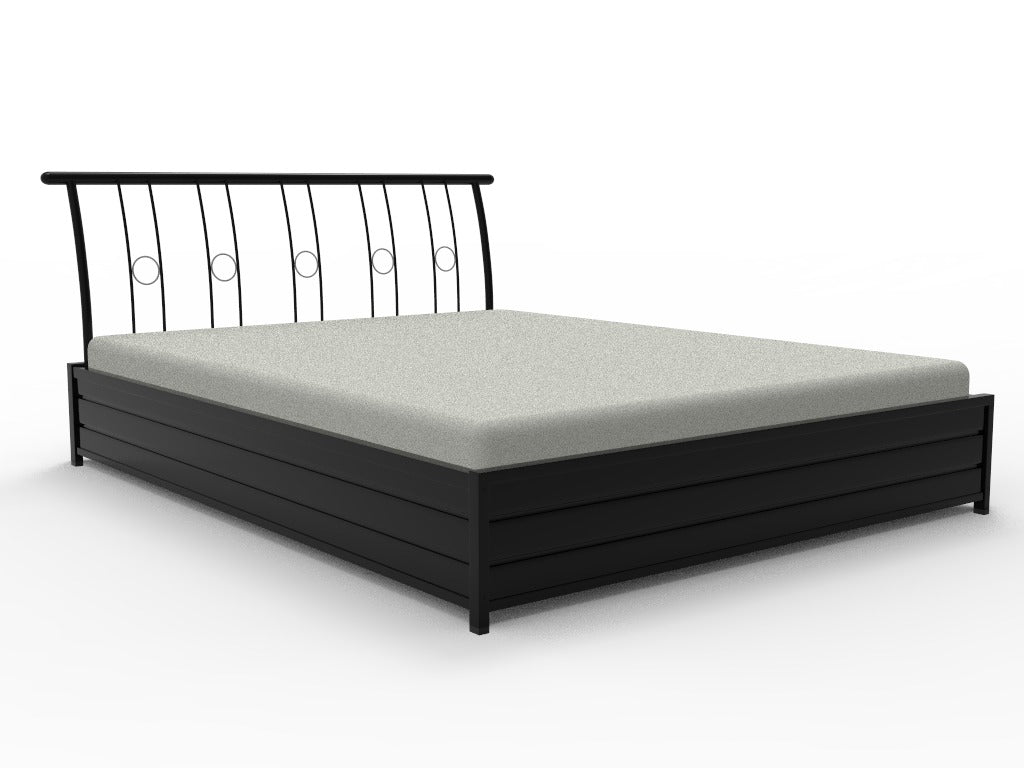 Manila Metal King Hydraulic Bed, Finish Color - Brown - metallikafurniture.com